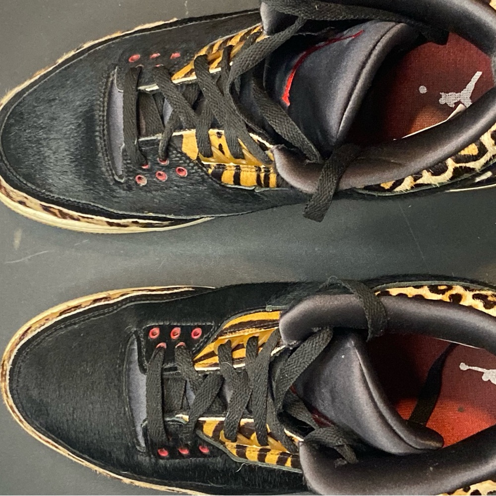 Jordan Black and Animal Print Sneakers